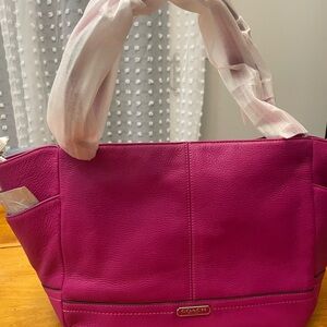 Coach Fuchsia Leather Shoulder Bag